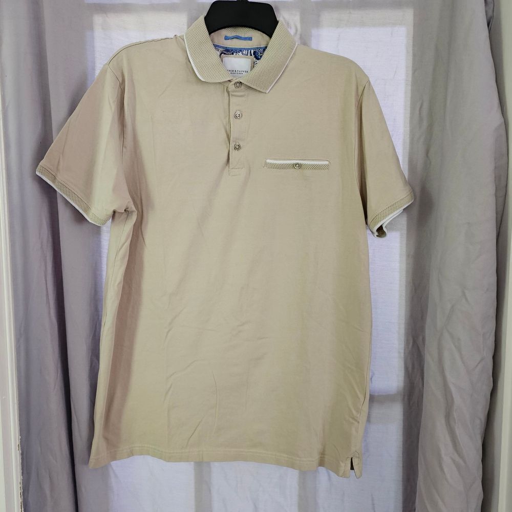 Denim & Flower Tan Polo Shirt Classic Casual